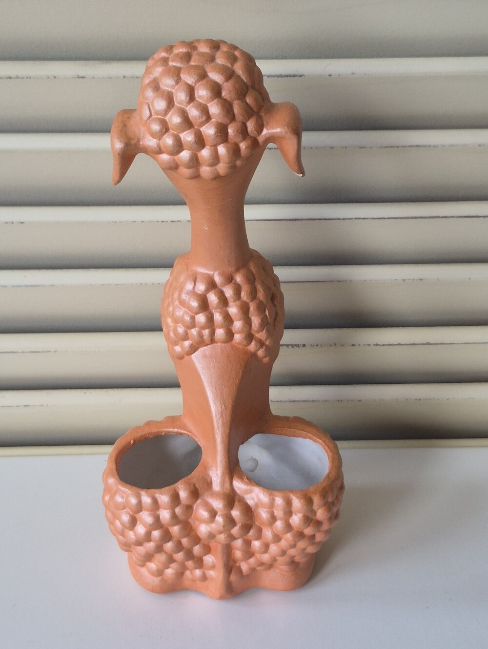 Vintage MCM Kitsch Coral Pink Poodle Lipstick Holder - Picture 3 of 8